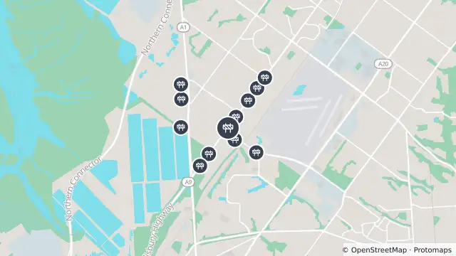 Map of Detours — Salisbury Highway, Mawson Lakes and nearby items