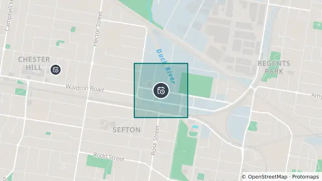 Map of Planned Power Outage — Regents Park, Sefton and nearby items