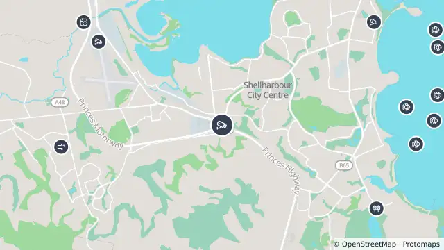 Map of Princes Highway (Oak Flats) and nearby items