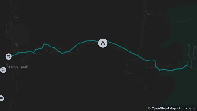 Map of Gammon Ranges Rd - Copley To Nepabunna — Open With Warnings and nearby items