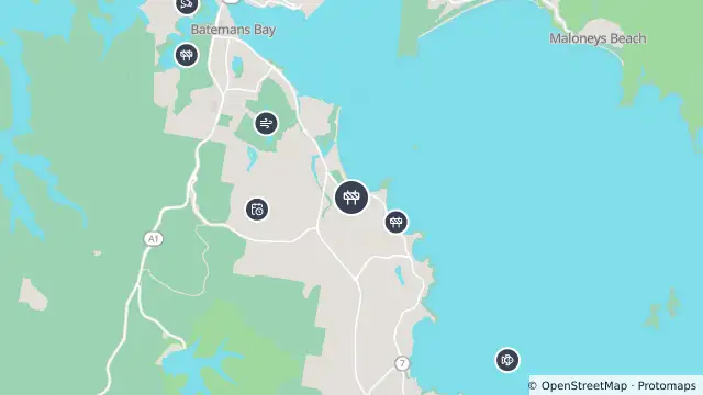Map of Scheduled Roadwork Intersection Upgrade — Beach Road, Batehaven and nearby items