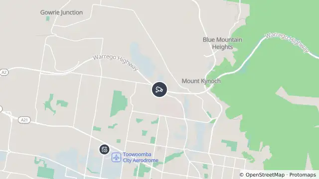 Map of Toowoomba Bypass - Toowoomba Access Road - West and nearby items