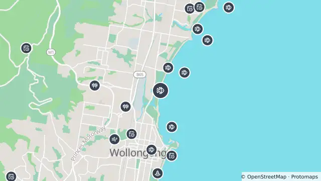 Map of Drone Surveillance Location — Puckeys Beach and nearby items