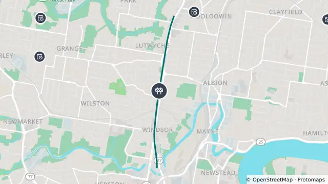 Map of Roadworks — Airport Link Tunnel — Lutwyche / Windsor and nearby items
