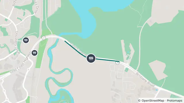 Map of Roadworks — Gold Coast Highway (Brisbane Road) — Arundel / Coombabah and nearby items