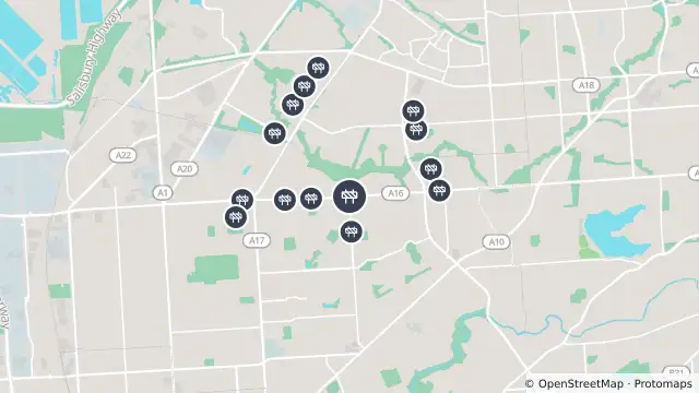 Map of Asphalt Works — Fosters Road, Northgate and nearby items