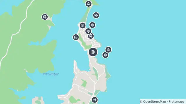 Map of Shark Net Location — Whale Beach and nearby items