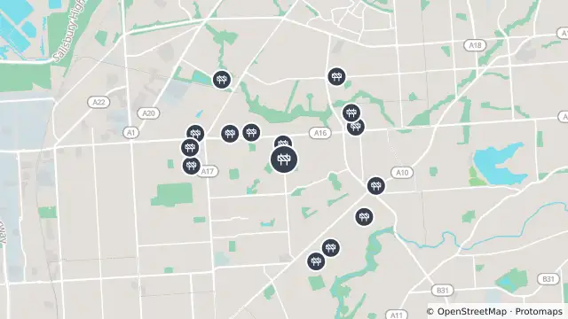 Map of Asphalt Works — Fosters Road, Northgate and nearby items