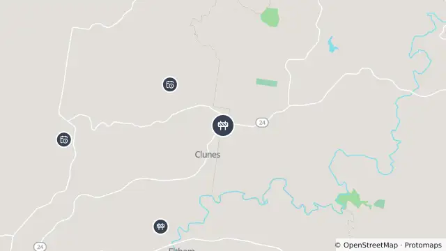 Map of Scheduled Roadwork — James Gibson Road, Clunes and nearby items