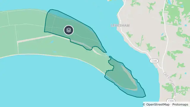 Map of Burnt Area — Seven Mile Beach and nearby items