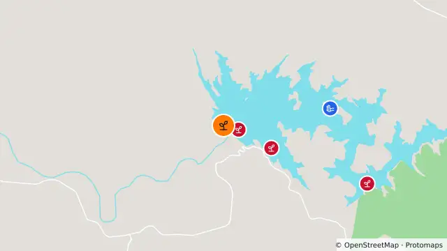 Map of Algal Status Amber — Pindari Downstream (Severn River) and nearby items