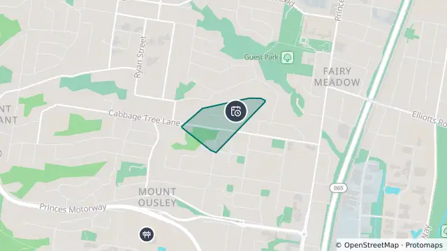 Map of Planned Power Outage — Fairy Meadow and nearby items