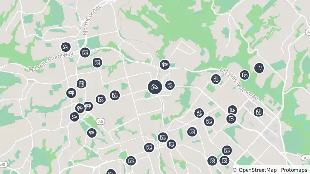 Map of Carlingford Road (Epping) and nearby items