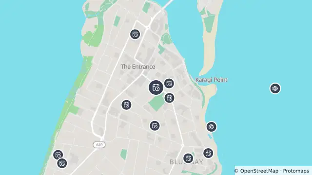 Map of Planned Power Outage — The Entrance and nearby items