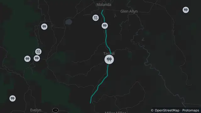 Map of Roadworks — Millaa Millaa Malanda Road — Malanda / Moregatta and nearby items