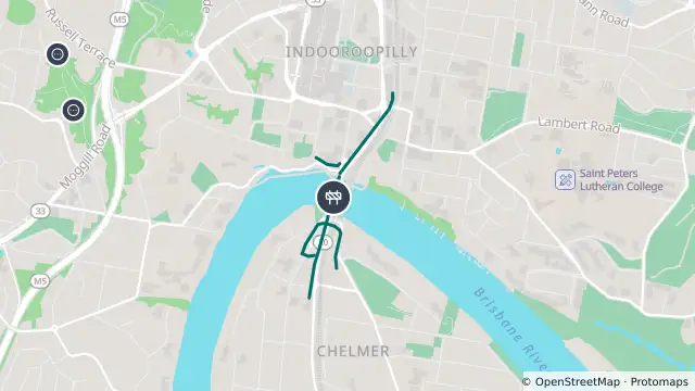 Map of Roadworks — Coonan Street / Honour Avenue / Radnor Street / Wharf Street — Chelmer / Indooroopilly and nearby items