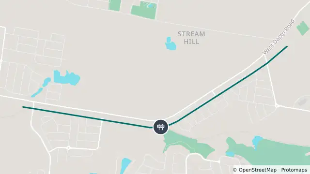 Map of Scheduled Roadwork — West Dapto Road, Stream Hill and nearby items