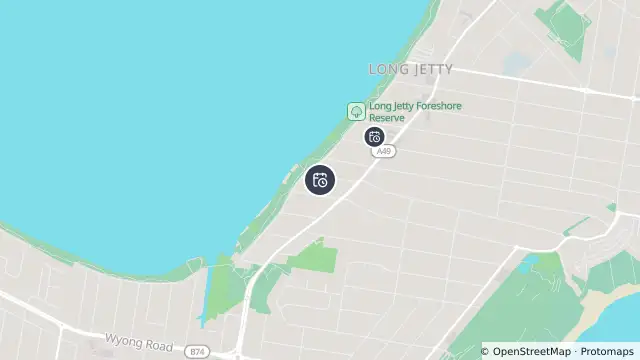 Map of Planned Power Outage — Long Jetty and nearby items