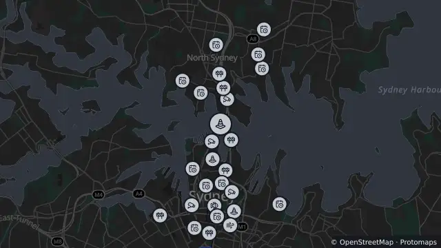 Map of Hazard — Bradfield Highway — The Rocks and nearby items