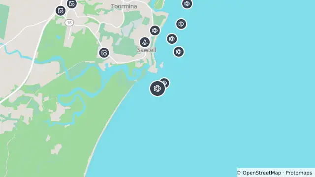 Map of Smart Drumline Location — Sawtell Headland and nearby items