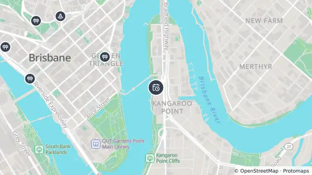 Map of Planned Power Outage — Kangaroo Point and nearby items