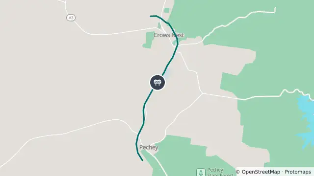 Map of Roadworks — New England Highway — Crows Nest / Pechey and nearby items