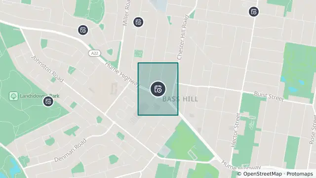 Map of Planned Power Outage — Bass Hill and nearby items