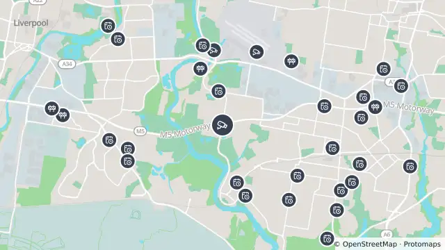 Map of M5 (Milperra) and nearby items