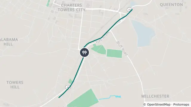 Map of Roadworks — Flinders Highway / Flinders Highway (York Street) — Mosman Park / Queenton and nearby items
