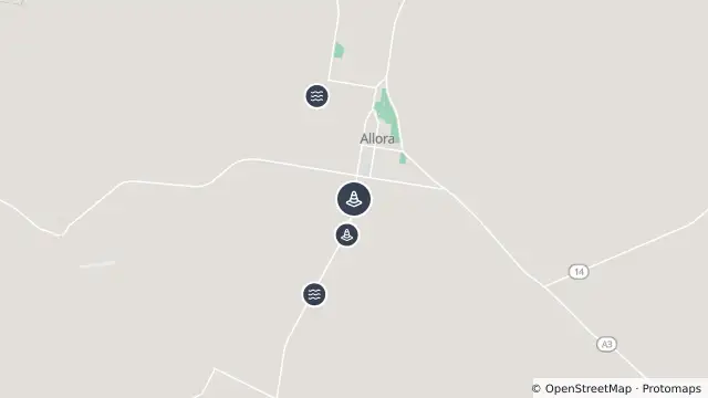 Map of Hazard — Warwick Allora Road ( Allora Road) — Allora and nearby items