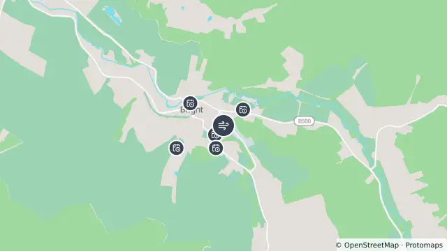 Map of Bright and nearby items