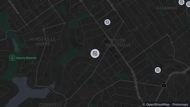Map of Planned Power Outage — South Hurstville and nearby items