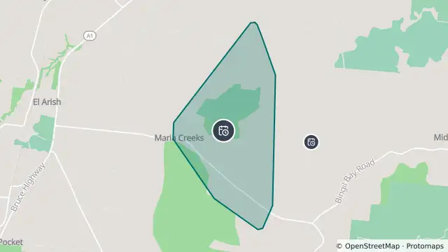Map of Planned Power Outage — El Arish, Maria Creeks and nearby items