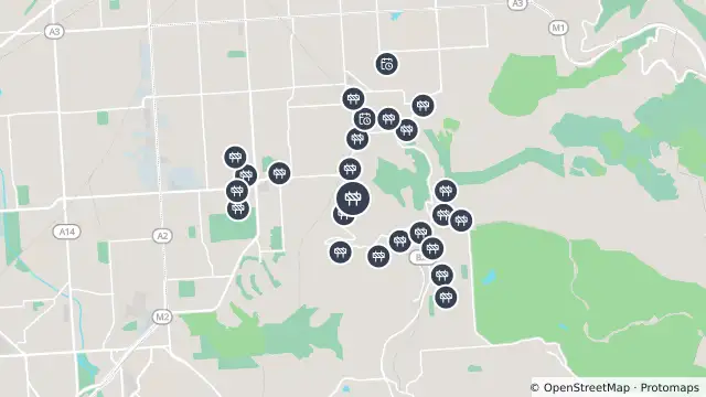 Map of Mowing — Belair Road, Lynton and nearby items