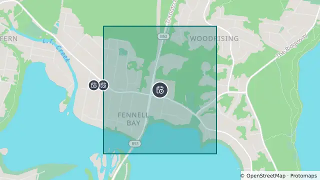 Map of Planned Power Outage — Bolton Point, Fennell Bay and nearby items