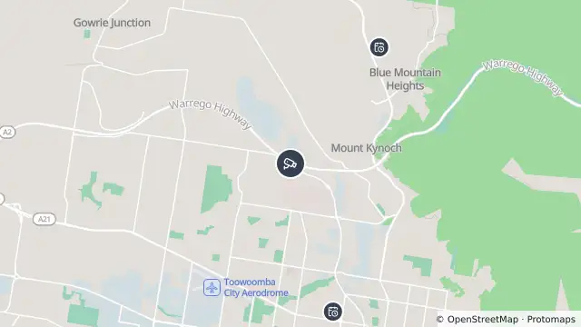 Map of Toowoomba Bypass - Second Range Crossing Cranley - East and nearby items