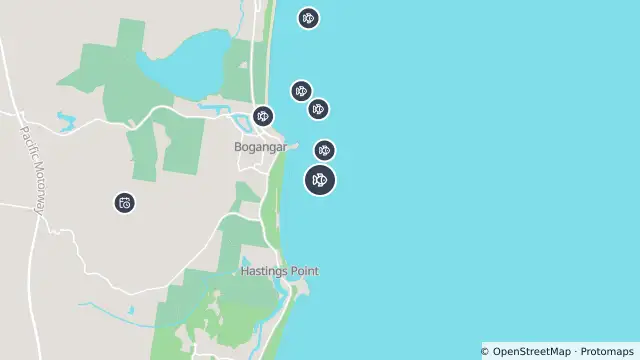 Map of Smart Drumline Location — Hastings Point and nearby items