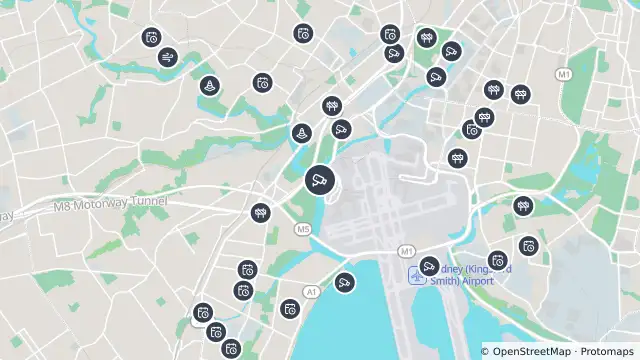 Map of Airport Drive (Mascot) and nearby items