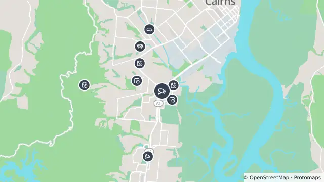 Map of Woree - Bruce Highway & Rigg Street and nearby items
