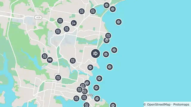 Map of Drone Surveillance Location — Curl Curl Beach and nearby items