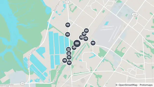 Map of Mowing — Salisbury Highway, Mawson Lakes and nearby items