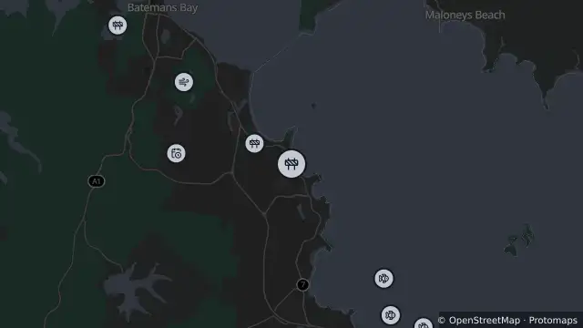 Map of Scheduled Roadwork — Beach Road, Batehaven and nearby items