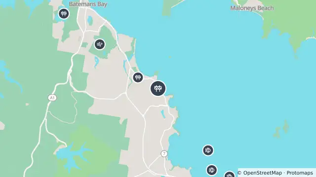 Map of Scheduled Roadwork — Beach Road, Batehaven and nearby items