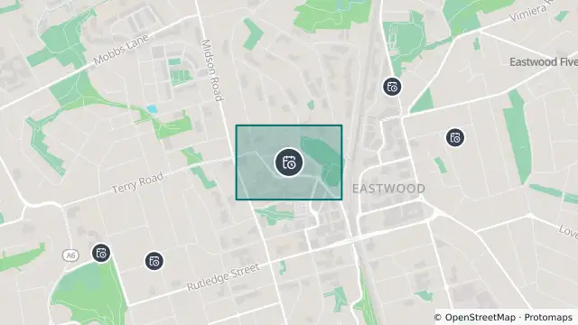 Map of Planned Power Outage — Eastwood and nearby items