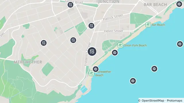 Map of Planned Power Outage — Merewether and nearby items