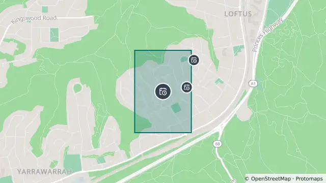 Map of Planned Power Outage — Loftus and nearby items
