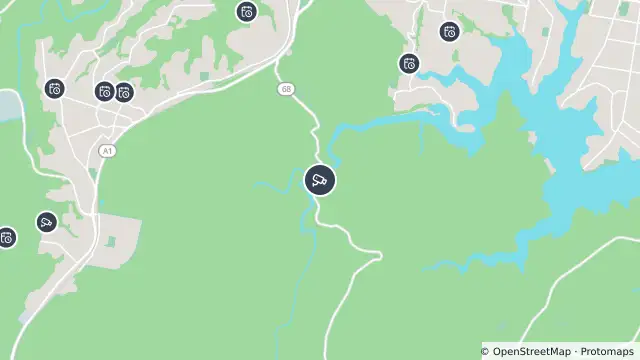 Map of Audley Weir (East) and nearby items