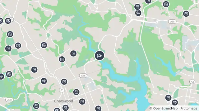 Map of Warringah Road (Forestville) and nearby items