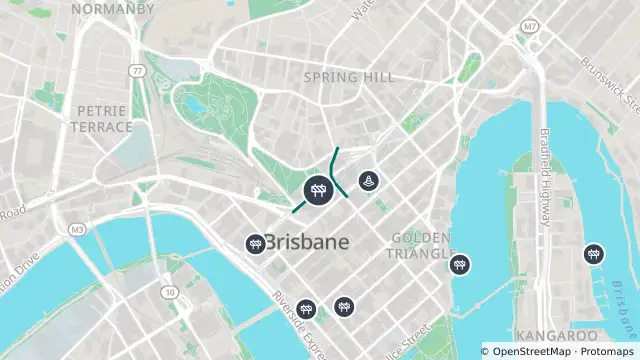 Map of Roadworks — Edward Street / Turbot Street — Brisbane City / Spring Hill and nearby items