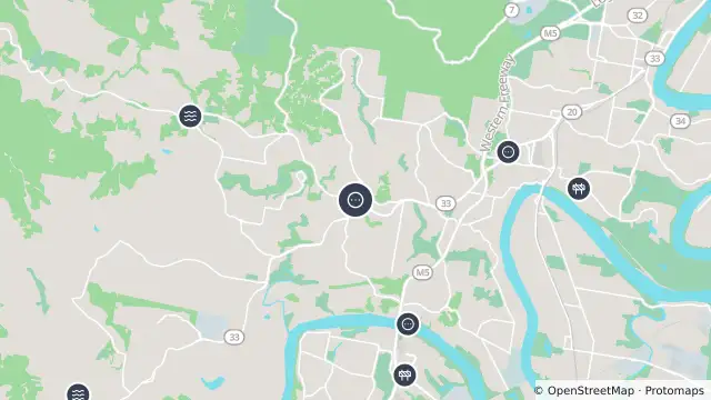 Map of Kenmore - Moggill Road & Brookfield Road - East and nearby items